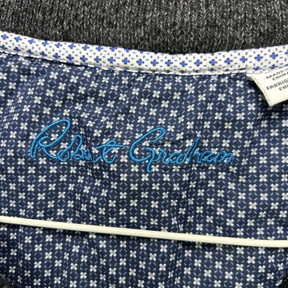 Robert Graham 1/4 Zip Long Sleeve Sweater Gray Men's Size Medium Knit - Picture 2 of 10